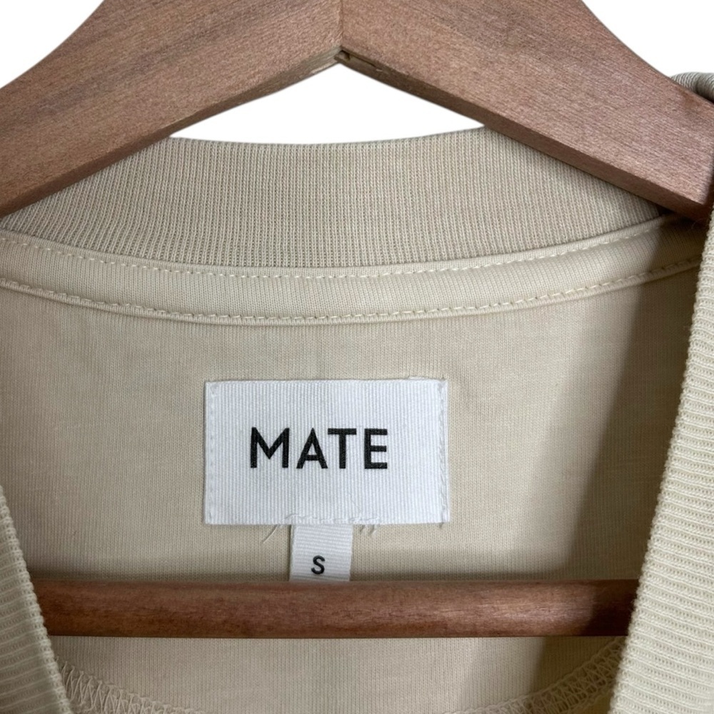 MATE The Label Organic Cotton Heavyweight T- Shirt Bone Dress Clean Size Small - Picture 4 of 8